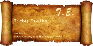 Tichy Etelka névjegykártya